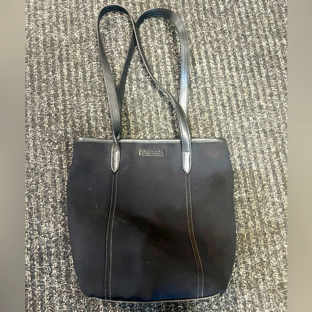 COACH NoGON-6201 BLACK NEOPRENE LEATHER SHOULDER HAND BAG